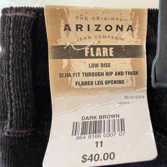NWT! Arizona Jean Co. "Favorite" Low Rise Flare Corduroys - Picture 7 of 9